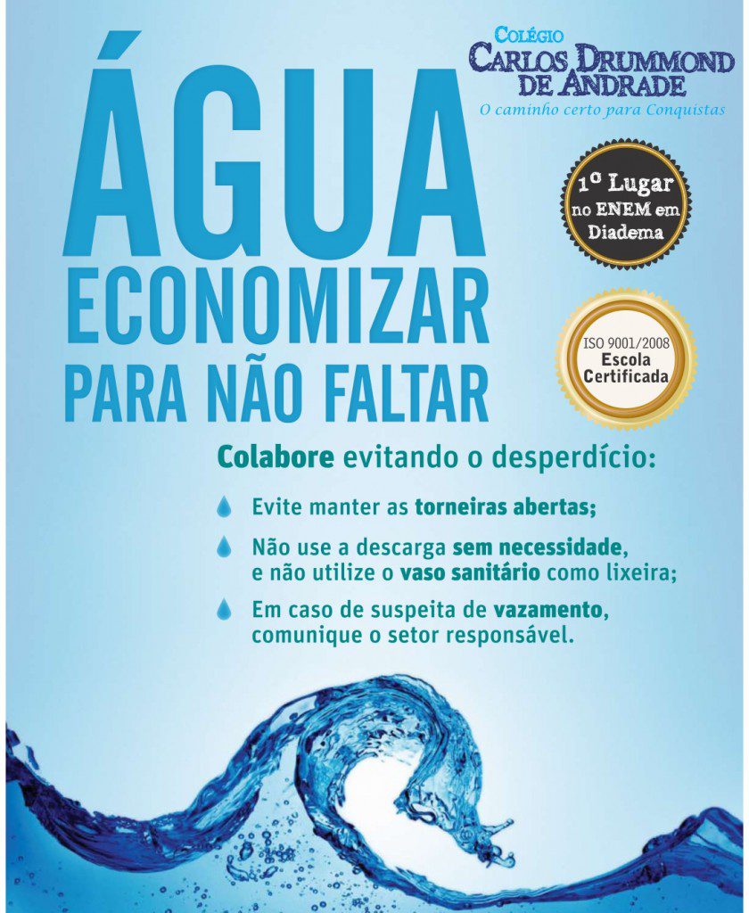 Água Economizar Para NÃo Faltar Ccda Colégio Carlos Drummond De Andrade 9839